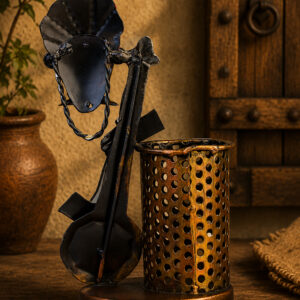 Metal Musician Figurine Pen Holder
