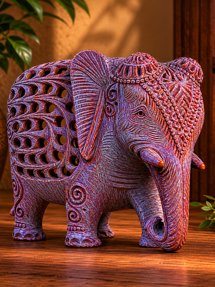 Soapstone Jali Elephant