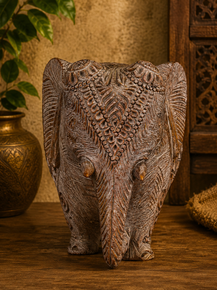 Soapstone Jali Elephant