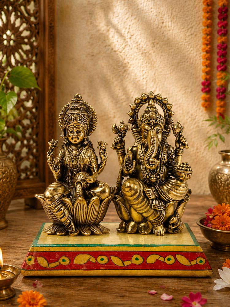 Lakshmi Ganesh Brass Idols