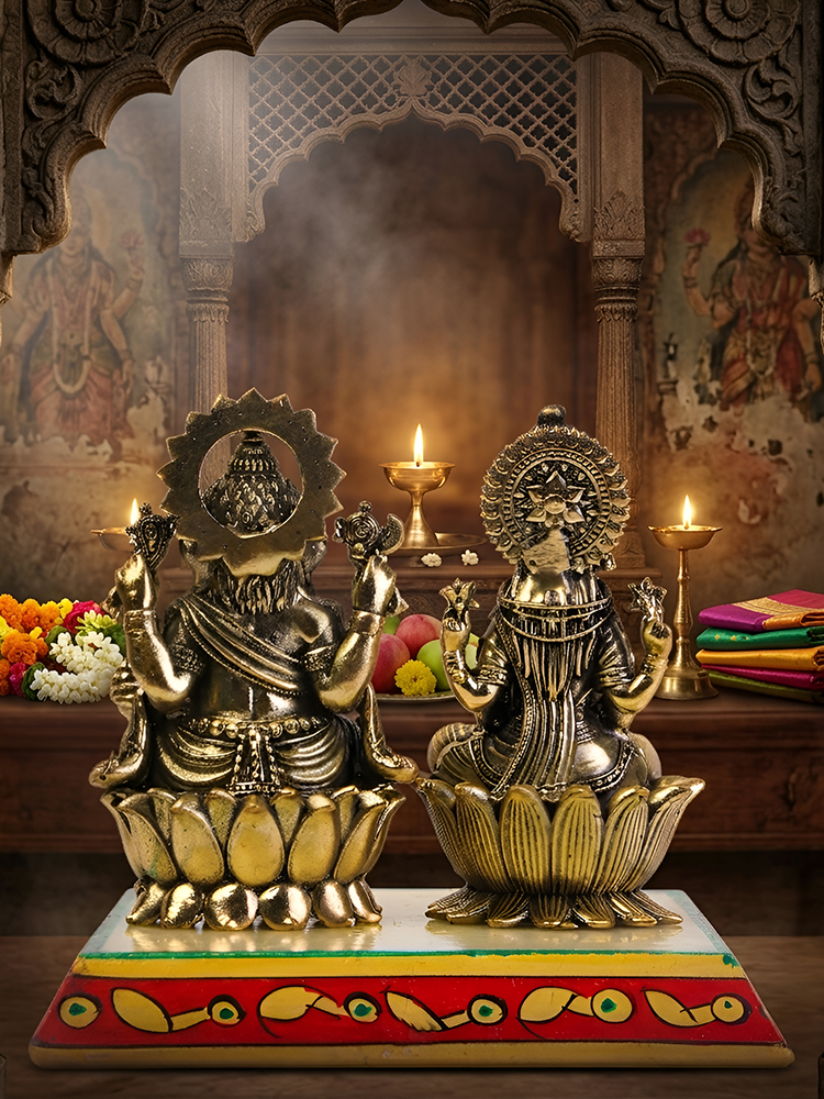 Lakshmi Ganesh Brass Idol