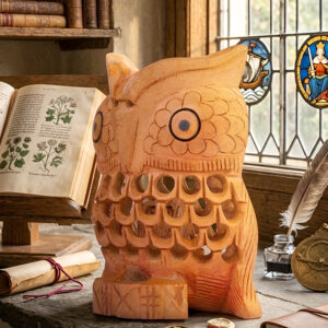 Wooden Jali Owl