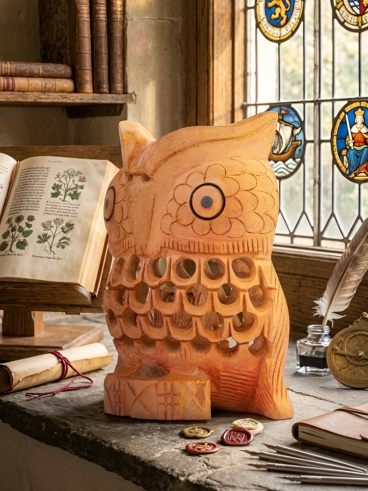 Wooden Jali Owl