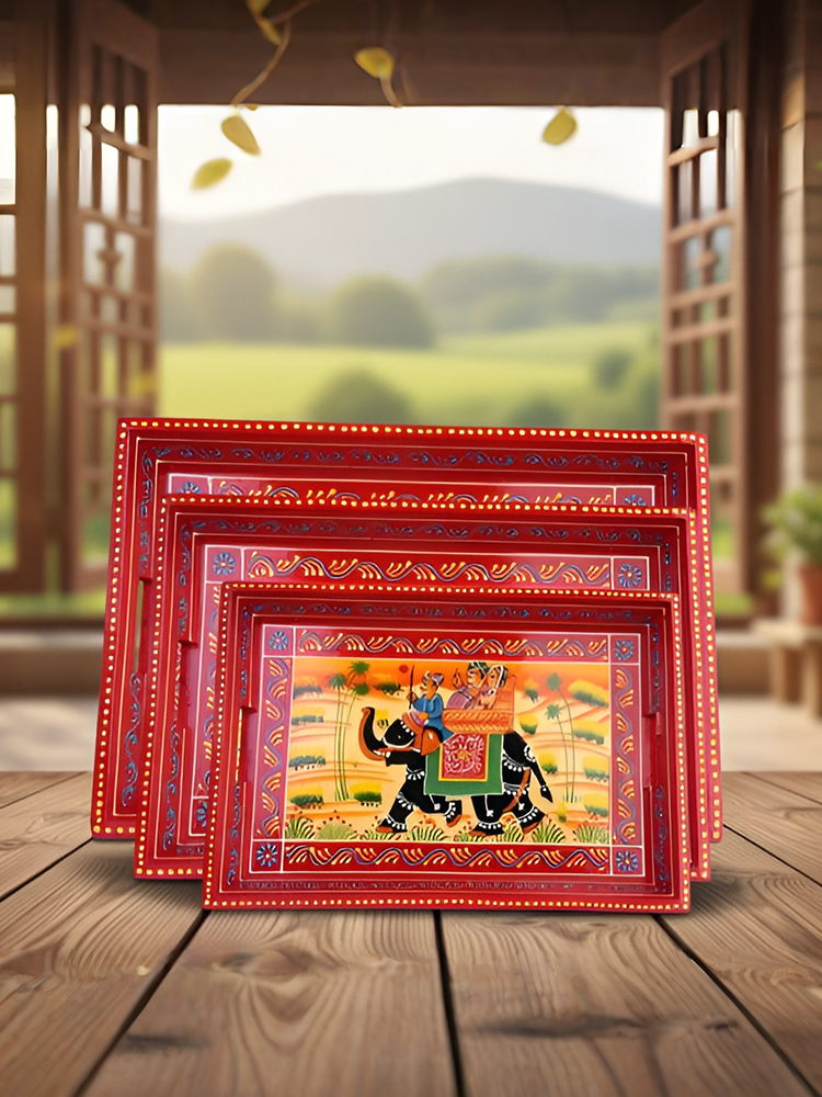 Wooden Tray Set