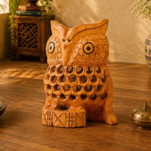 Wooden Jali Owl