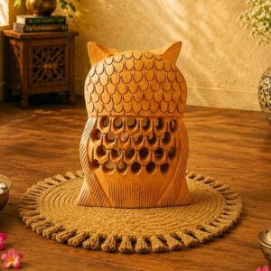 Wooden Jali Owl