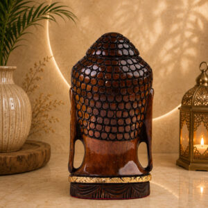 Wooden Buddha Head Statue