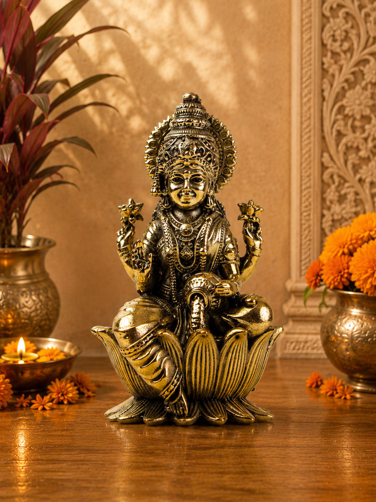 Brass Lakshmi Idol
