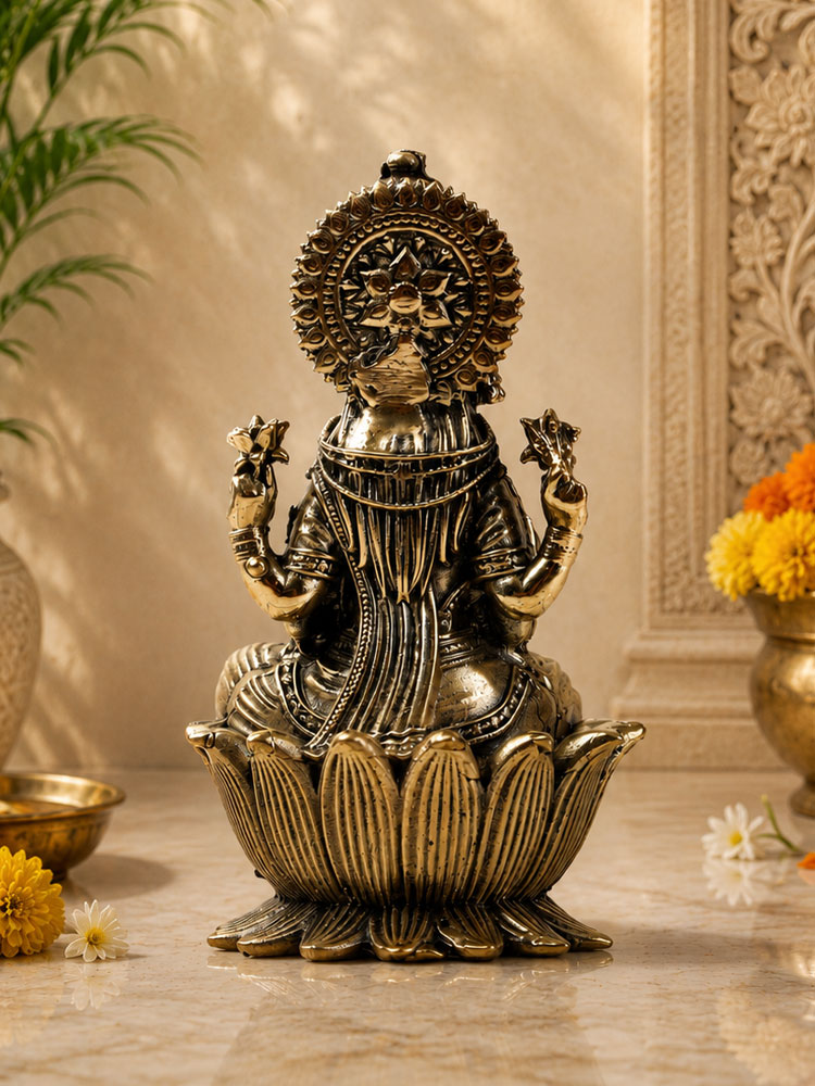 Brass Lakshmi Idol