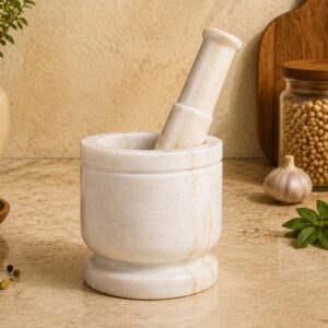 White Marble Mortar & Pestle