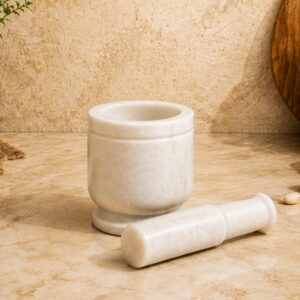 White Marble Mortar & Pestle