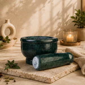 Green Marble Mortar & Pestle