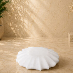 White Marble Flower Urli Bowl