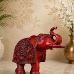 Wooden Handcarved Elephant (Red)