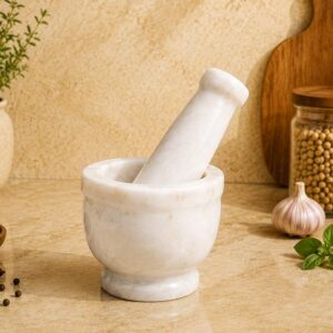 White Marble Mortar & Pestle