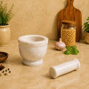White Marble Mortar & Pestle