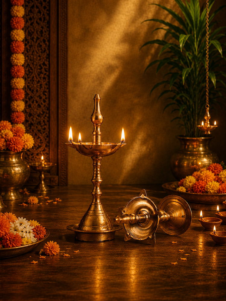 Kerala Style Oil Lamp (Stand Diya)
