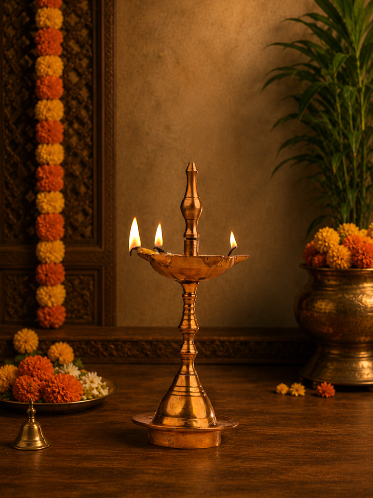 Kerala Style Oil Lamp (Stand Diya)