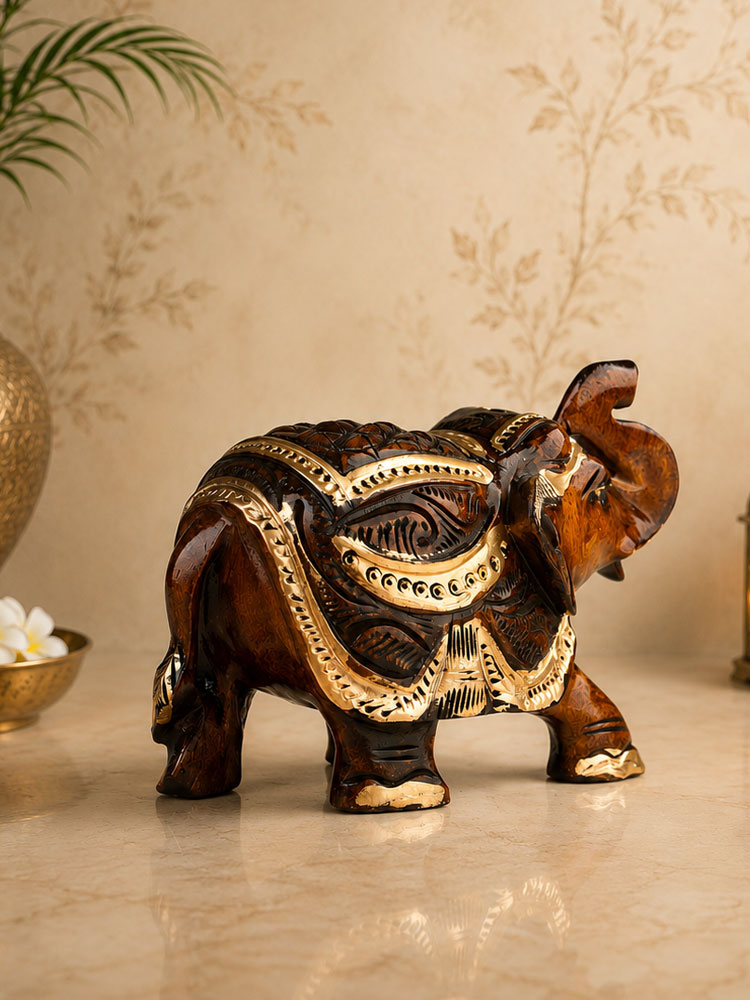 Wooden Handpainted Elephant