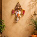 Metal Handpainted Ganpati Head Wall Hanging