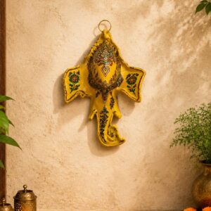 Metal Handpainted Ganpati Head Wall Hanging