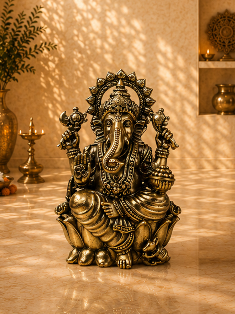 Dhokra Crafted Brass Ganesh Idol