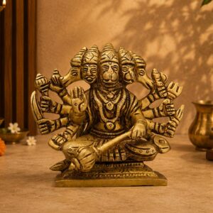 Brass Panchmukhi Hanuman idol