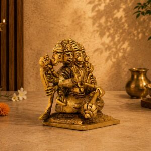 Brass Panchmukhi Hanuman idol