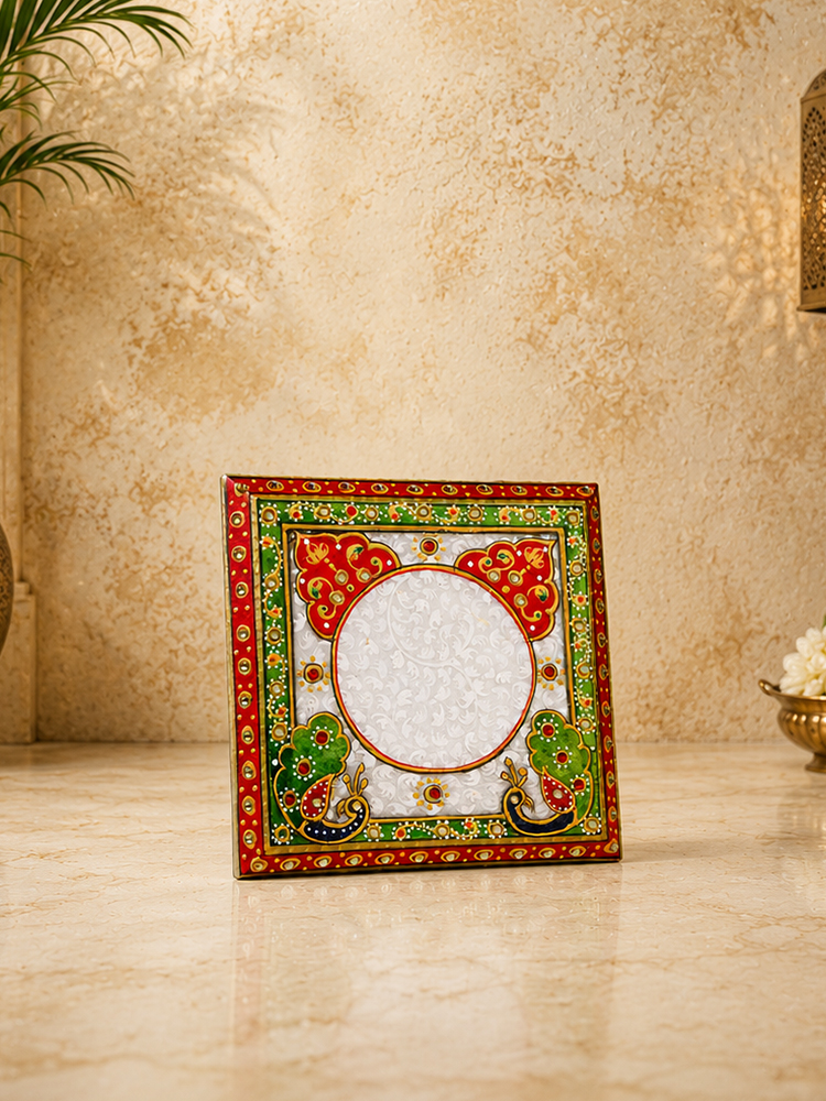 Marble Handpainted Pooja Chowki