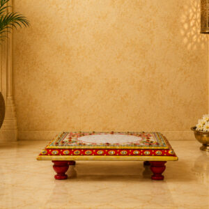 Marble Handpainted Pooja Chowki